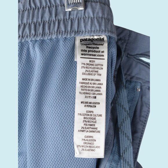 Patagonia Shorts Men's XL Nomader Blue Gray Cargo Pocket Mid Rise elastic waist - Picture 8 of 13